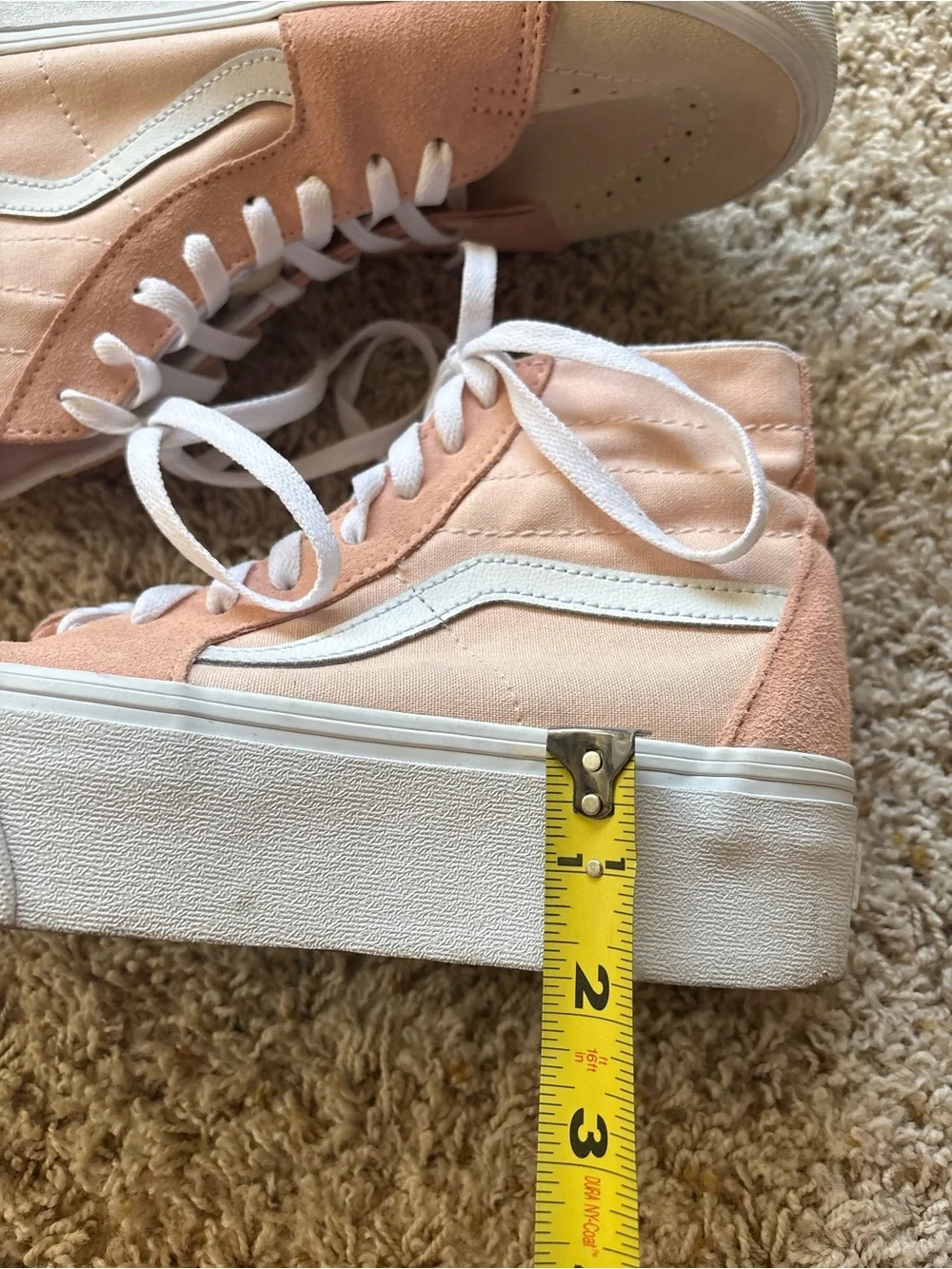VANS Sk8-Hi Tapered Stackform M 9 W 10.5 Color Block Pink Suede Platform Unisex